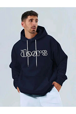 The Doors Baskılı kapüşonlu Cepli Sweatshirt