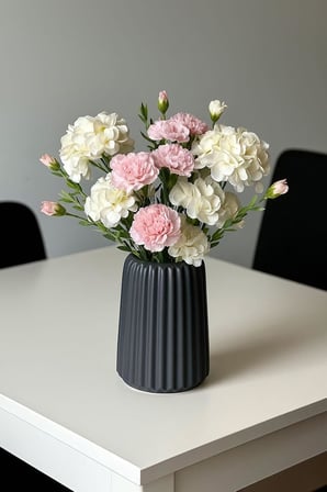 Yeşil Kabartmalı Beton Dekoratif Vazo – 17 cm Çiçeklik | Doğal ve Eko Tarz Ev Dekoru | Boho Bitki Temalı Masa Üstü Aksesuar | Mireva Design