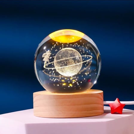 MR 3D Kristal Cam Küre, Ahşap Soketli Gece Lambası,LED, sevgiliye hediye, Noel, Öğretmenler Günü, Özel Tasarım Harika bir hediye (KALP)