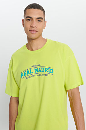 Real Madrid Lisanslı Oversize Fit Bol Kesim %100 Pamuk Bisiklet Yaka Tişört