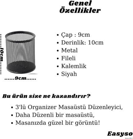 Perfore Metal Masa Üstü Seti, Çok Renkli Ataşlık + Küpnotluk + Kalemlik 3'lü, Siyah, Pembe, Kırmızı, Mavi Turkuaz, Mor, Lila, Yeşil, Turuncu