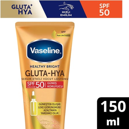 Vaseline Gluta-Hya Serum Etkili Vücut Losyonu Güneş Koruyucu 150 Mililitre