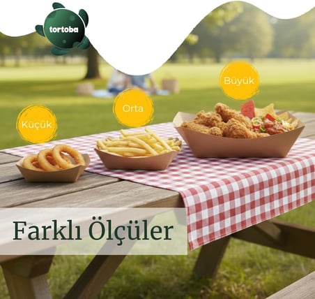Kağıt Tabak Büyük boy 50'li Kullan At Gıda Sunum Tepsisi Sızdırmaz Hamburger Patates Sosisli Çerez Piknik Servis İçin