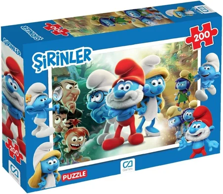 Şirinler Lisanslı 200 Parça 33x48cm Çocuk Puzzle Yapboz Serisi