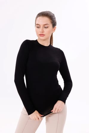 Kadın Uzun Kol Body - Bisiklet Yaka