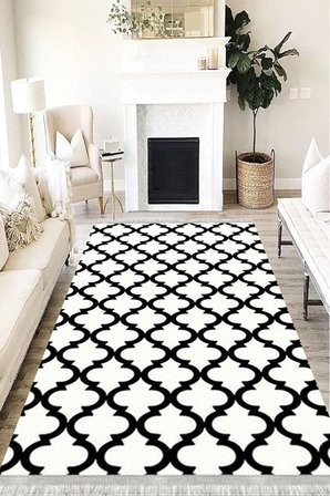 Kaymaz Deri Tabanlı Yıkanabilir Antibakteriyel Dijital Baskı Modern Halı Yolluk, MD-0006B-VRN-120X300