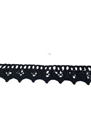 Kopanaki Dantel en 1,5 cm Siyah 10 Metre