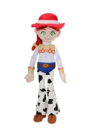 INISO Disney Pixar Lisanslı Jessie Koleksiyonu 50 İnç Peluş Oyuncak – İnek Desenli Pantolonlu Model
