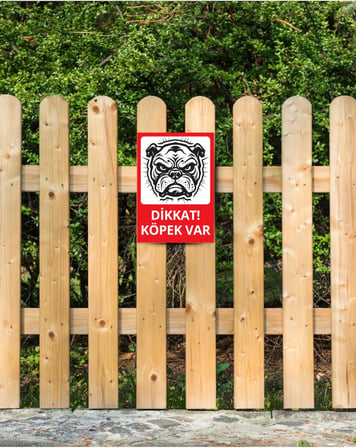 glassify 3’lü Dekoratif Köpek Var! Uyarı Levhası Seti 25 x 35