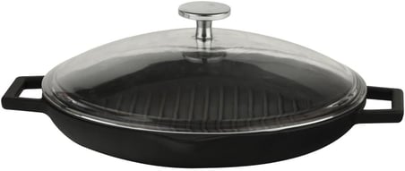 YUVARLAK IZGARA TAVA ÇAP 30 CM CAM KAPAK