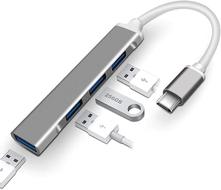 Kuzey's Store Type-C/USB-A HUB (4'ü 1 arada) OTG 3.0 5 Gbps Çevirici Hub Adaptör Multiport Splitter Bilgisayar MacBook ile Uyumlu Dongle Veri Aktarımı