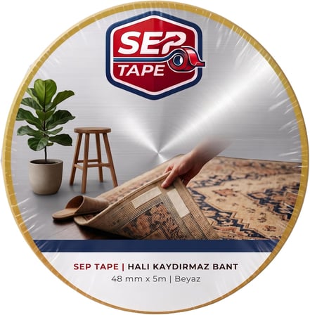 Halı Kaydırmaz Bant, Halı Yapıştırıcı Bant 5 metre uzunluk x 48 mm genişlik