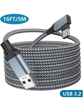 Vr5 Usb3.2 Oculus Quest 3/2/1 Pico 4 Aksesuarları ve PC/Steam VR, 5Gbps Yüksek Hızlı PC Veri Aktarımı, VR Kulaklık, Oyun Bilgisayarı, Sanal gerçeklik gözlüğü uyumlu 5 metre