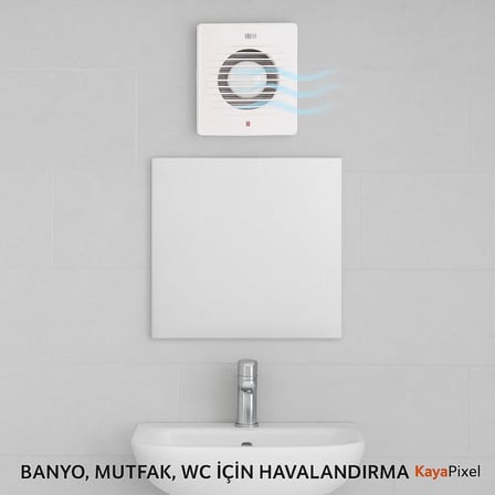 Horoz 12 cm 120’lik Banyo Mutfak Tuvalet Havalandırma Fanı | 15W Sessiz Aspiratör, 1900 RPM, 120 m³/h Debi, IP20 Koruma, ABS Plastik, 220V – Enerji Verimli ve Dayanıklı Fan