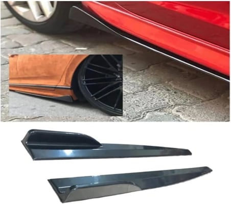 Renault Clio 4 2012-2019 Yan Marşpiyel Altı Lip Kulaklı Kısa 86 Cm Piona Black Parlak Siyah 2li Set
