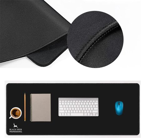 Oyuncu Mouse Pad, Fare Altlığı, Kenar Dikişli, Kaymaz Taban, Ofis Tipi, Pürüzsüz Yüzey, Çalışma Masası Altlığı (90x40 XL)