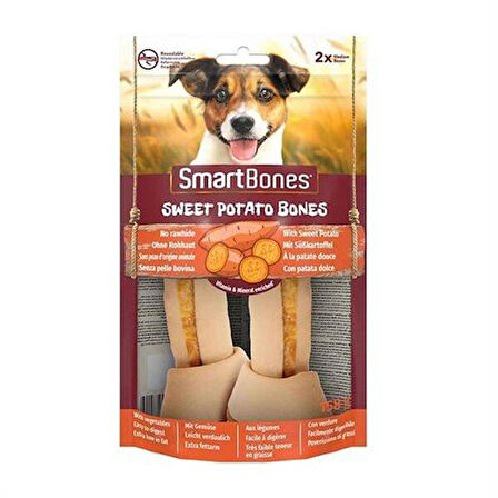 SmartBones Tavuk ve Tatlı Patatesli Medium Düğüm Kemik Köpek Ödülü 2'Li 158 Gr - Lisinya