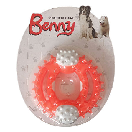 Benny Diş Kaşıma Köpek Oyuncağı Yuvarlak 9,5 cm Turuncu