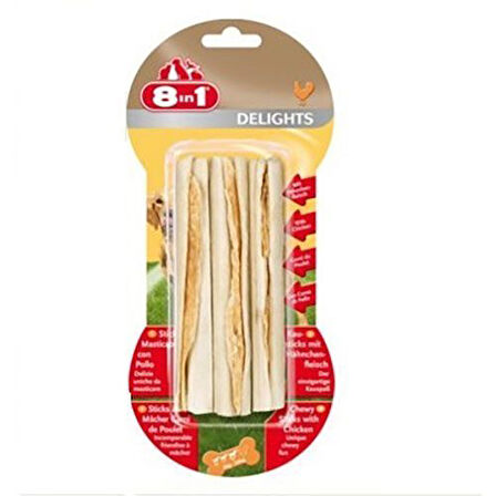 8 In 1 Delights Sticks 3´Lü Stik Ağız Temizleme Kemiği 75 Gr - Lisinya