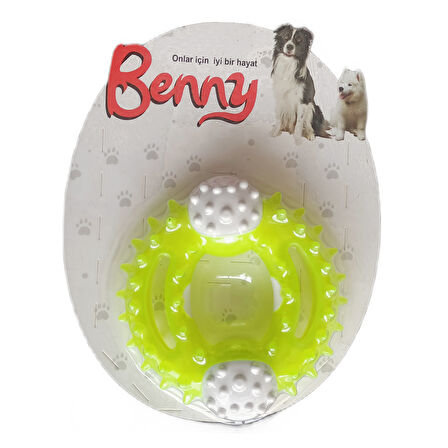 Benny Diş Kaşıma Köpek Oyuncağı Yuvarlak 9,5 cm Neon Yeşil