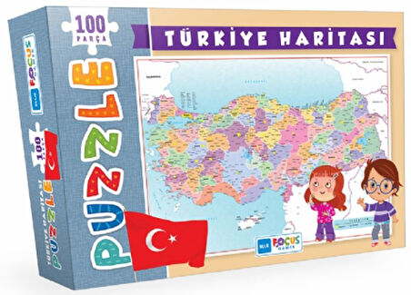 Blue Focus Türkiye Haritası - Puzzle 100 Parça  (4022)