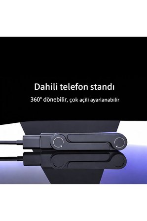 Katlanabilir Standlı Type-C to Type-C Adaptör | Taşınabilir Mini Dock Şarj &amp; Veri Dönüştürücü (Anahtarlık Tasarım)