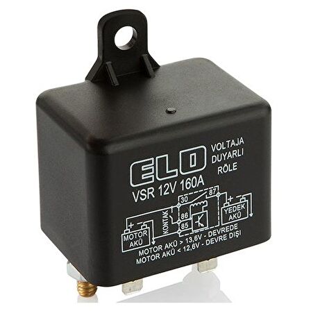 Elo Akü Ayırıcı Gerilime Duyarlı Akıllı VSR Röle 12V 160A (Su Geçirmez)