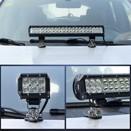 Off Road Kaput Üstü Çalışma Lambası Sis Farı Tepe Lambası Led Bar Bağlantı Ayağı Braketi