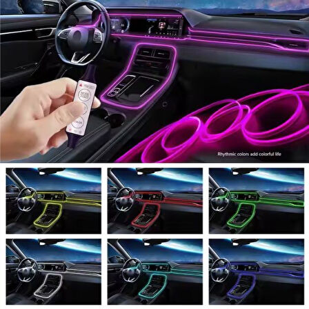 Araç İçi Torpido Ledi İp Neon Ambiyans Led RGB USB 5 Metre