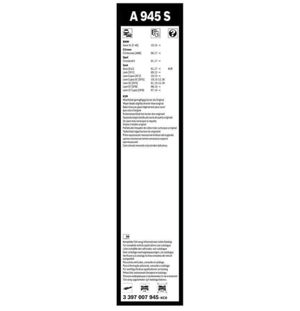 Bosch Opel Crossland Silecek Takımı Aerotwin 2021-2024 A945S
