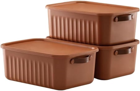 1 Adet Düzenleyici Kapaklı Kutu, Dekoratif Saklama Kutusu, Organizer (35cm*25cm*14cm) KİREMİT 10 LİTRE