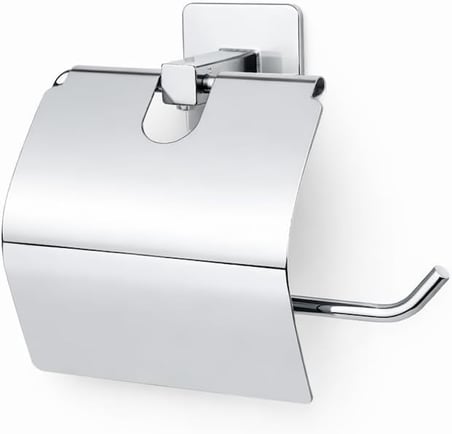 Alper Banyo Kare Krom Yapışkanlı Kapaklı Tuvalet Kağıtlığı Wc Kağıtlık Tuvalet Kağıdı Askısı