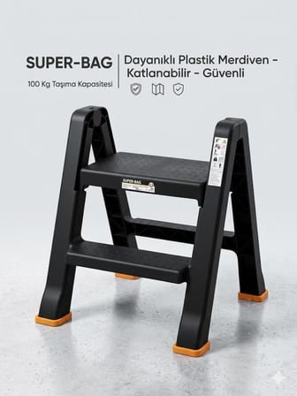 Katlanır Dayanıklı Plastik Basamaklı Merdiven