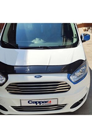 Ford Courier Ön Kaput Koruma Rüzgarlığı 3mm Akrilik (ABS) Parlak Siyah Deflektör 2014->