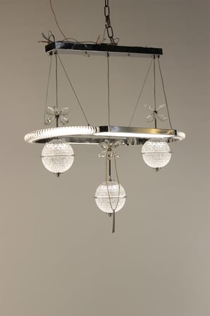 Lüks Krom Sıralı Seri Kelebek Kristal Taşlı 3 Renk Led Modern Avize