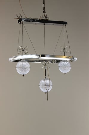 Lüks Krom Sıralı Seri Kelebek Kristal Taşlı 3 Renk Led Modern Avize