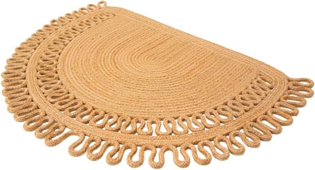 HANDWOVEN JÜT KAPI ÖNÜ KARŞILAMA PASPASI MODERİN TASARIM HASIR EL İŞİ ÇİFT TARAFLI PASPAS EV OFİS KARAVAN TEKNE İÇİN UYUMLU DÖRT MEVSİM DAYANIKLI (HASIR, 60 X 90 CM)