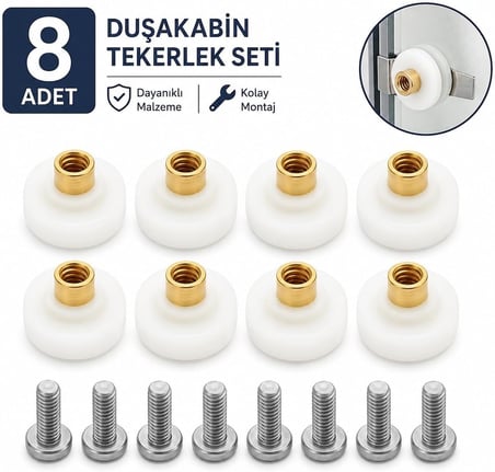 Banyo Duşakabin Tekerleri 8 Adet Takım 1.Kalite