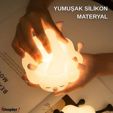 Silikon Koyun Gece Lambası, Yatak Odası İçin, 3 Seviyeli Kısılabilir Parlaklı, Yumuşak Işıltılı Başucu Lambası, Emzirme, Küçük Çocuklar, Bebekler, Çocuk Odaları, Doğum Günü, Şarjlı Lamba