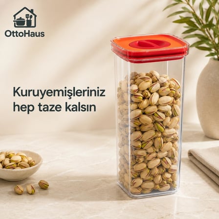 3’lü Tam Vakumlu Sızdırmaz Saklama Kabı Seti, 500ml-1100ml-1700ml, Şeffaf Gıda ve Sıvı Saklama Kabı