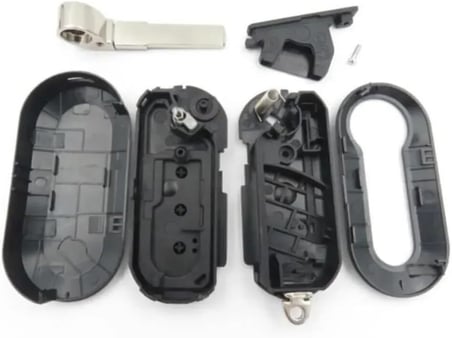 AutoHan Keys Fiat Doblo, Linea, Punto Uyumlu 3 Tuşlu Uzaktan Kumanda Kabı, Siyah Anahtar Koruma Kılıfı