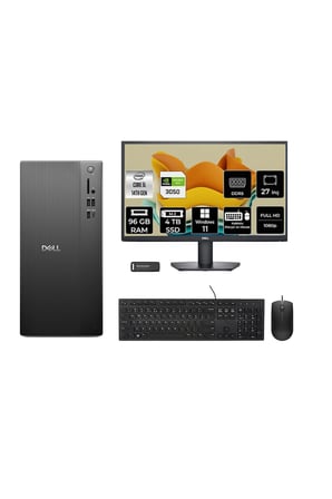 Tower ECT1250 i5 14400 96GB 4TB SSD RTX3050/6GB W11P Masaüstü Bilgisayar + 27" Monitör
