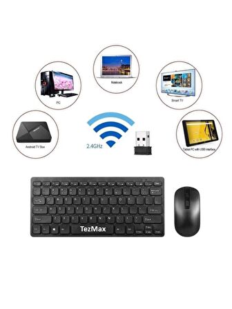 Wenn Tab Ultra 10.4" Uyumlu Wireless 2.4 GHz Kablosuz Klavye Mause Seti