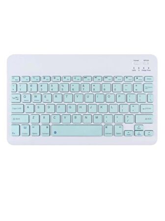 Sprange Vasoun B10Tb 10.1" Uyumlu Kablosuz Bluetooth Şarj Edilebilir Mini Q Klavye Mouse Seti - Mavi