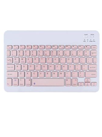 Lenovo Tab M9 ZAC30136TR 9" Uyumlu Kablosuz Bluetooth Şarjlı Mini Q Klavye Mouse Seti - Pembe