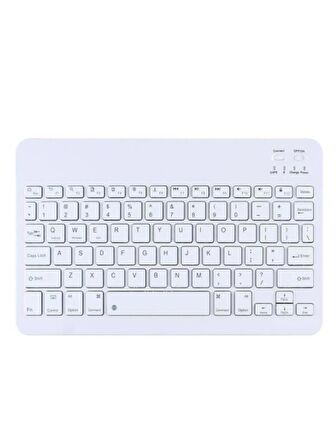 Lenovo Tab M9 ZAC40070TR 9" Uyumlu Kablosuz Bluetooth Şarjlı Mini Q Klavye Mouse Seti - Beyaz