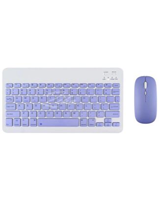 Honor Pad X9 11.5" Uyumlu Kablosuz Bluetooth Şarj Edilebilir Mini Q Klavye Mouse Seti - Mor