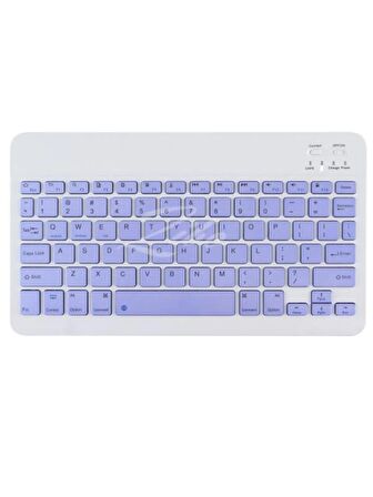 Honor Pad X9 11.5" Uyumlu Kablosuz Bluetooth Şarj Edilebilir Mini Q Klavye Mouse Seti - Mor