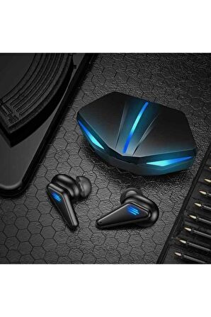 Işıklı Kulakiçi Kablosuz Bluetooth Kulaklık Oyuncu Kulaklığı Çift Mikrofonlu