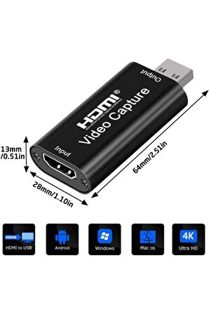 Usb 3.0 Hdmi Full HD 1080P Video Capture Görüntü Yakalama Kartı Çevirici Dönüştürücü Adaptör